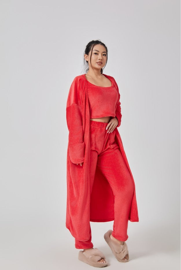 Cozy Pajama Set, 3 Piece Lounge Set, Cute Loungewear, Warm Suit Sets