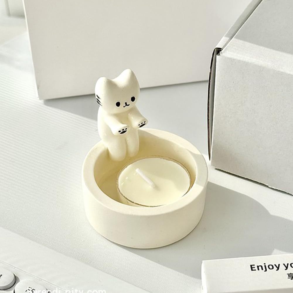 Cat Candlestick Holder Cute Kitten