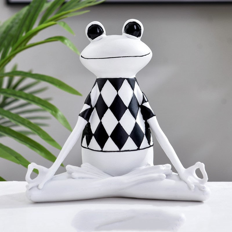 Yoga Frog Figurines Meditation Animal Ornaments Resin Statue