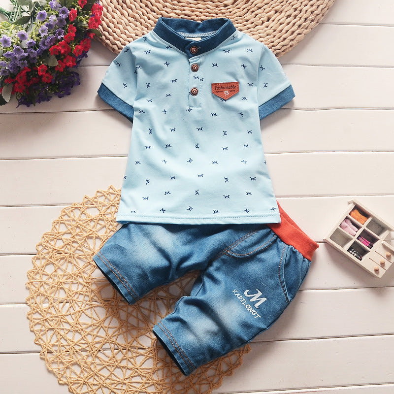 Casual T-shirt cowboy suit a summer tide