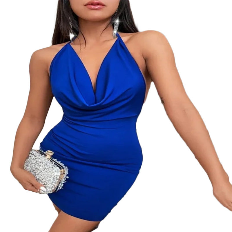 Summer Deep V-neck Dress Temperament Sling