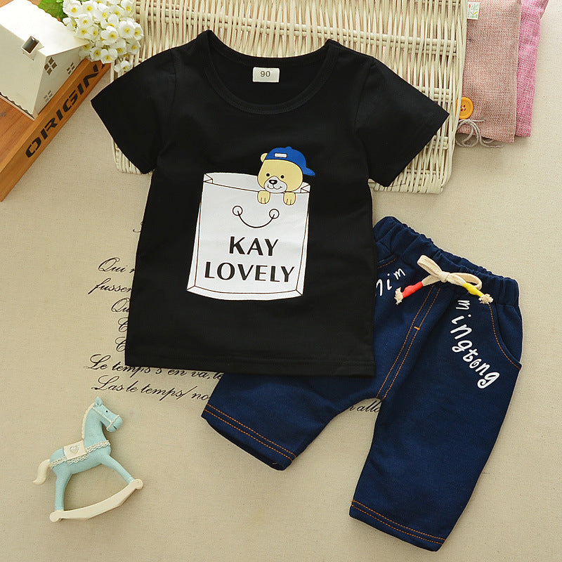 Casual T-shirt cowboy suit a summer tide
