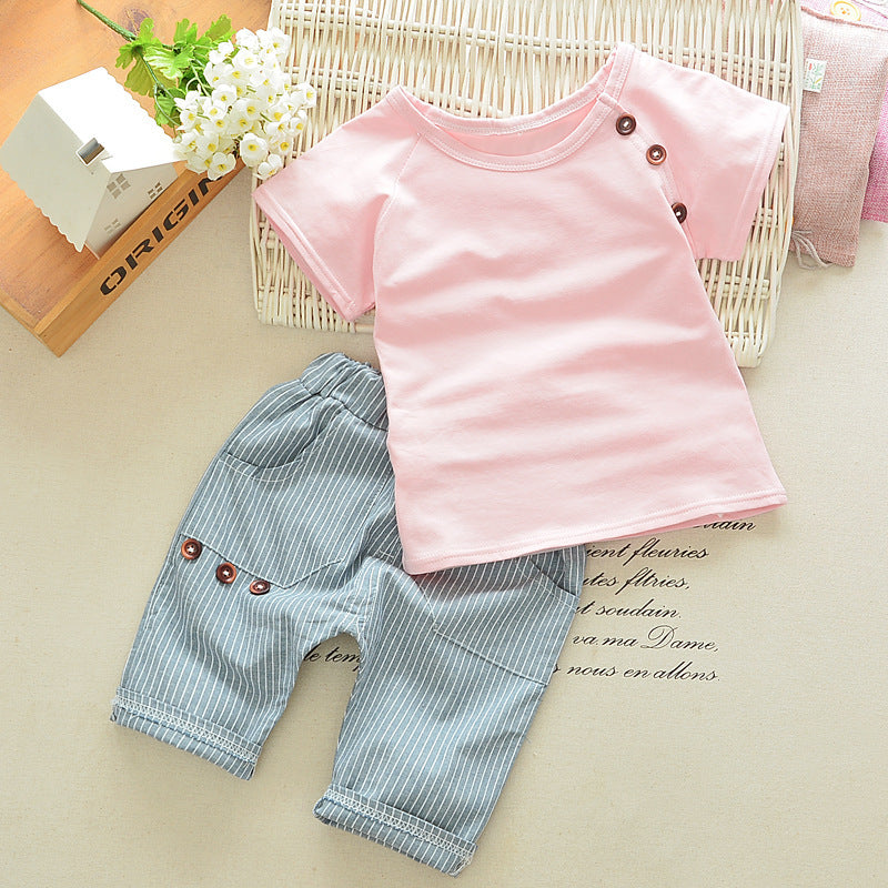 Casual T-shirt cowboy suit a summer tide