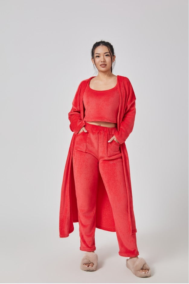 Cozy Pajama Set, 3 Piece Lounge Set, Cute Loungewear, Warm Suit Sets