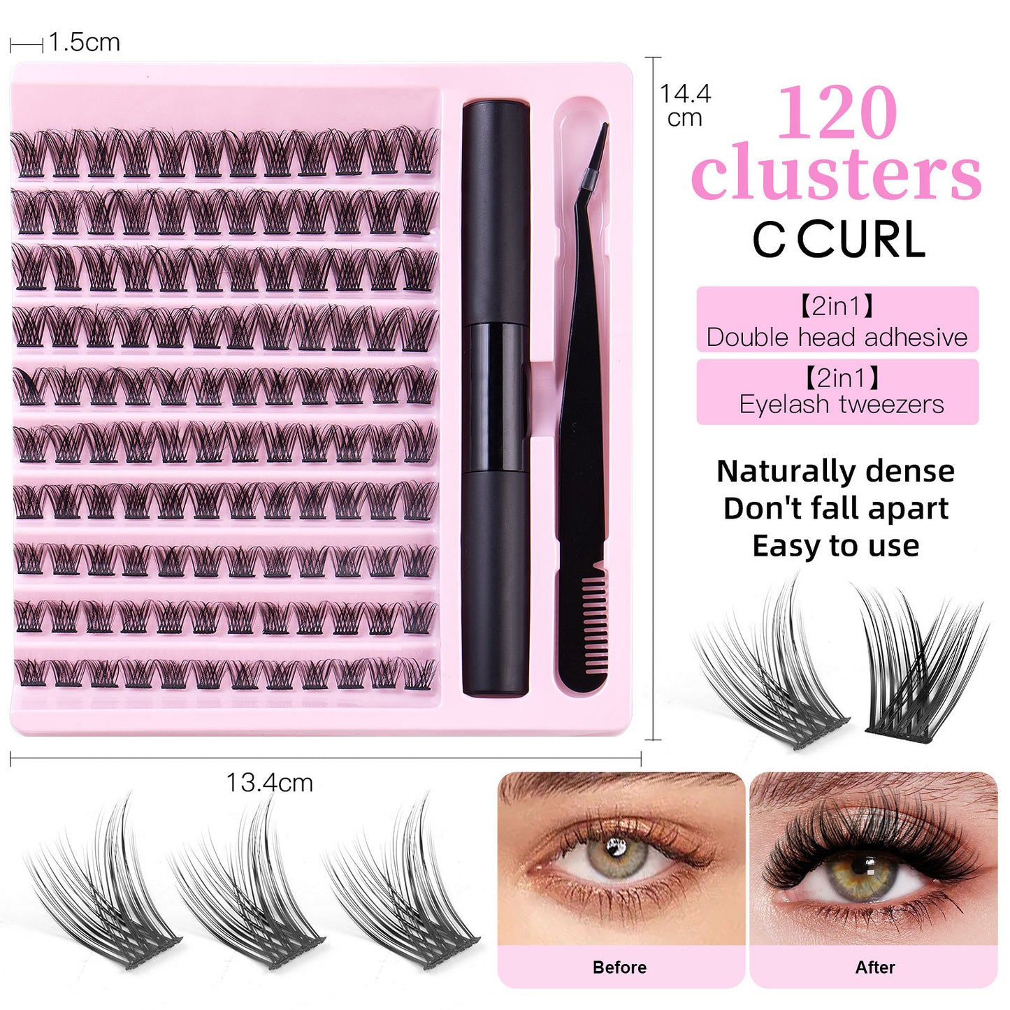 False Eyelash Set With Single Cluster Natural Large Capacity