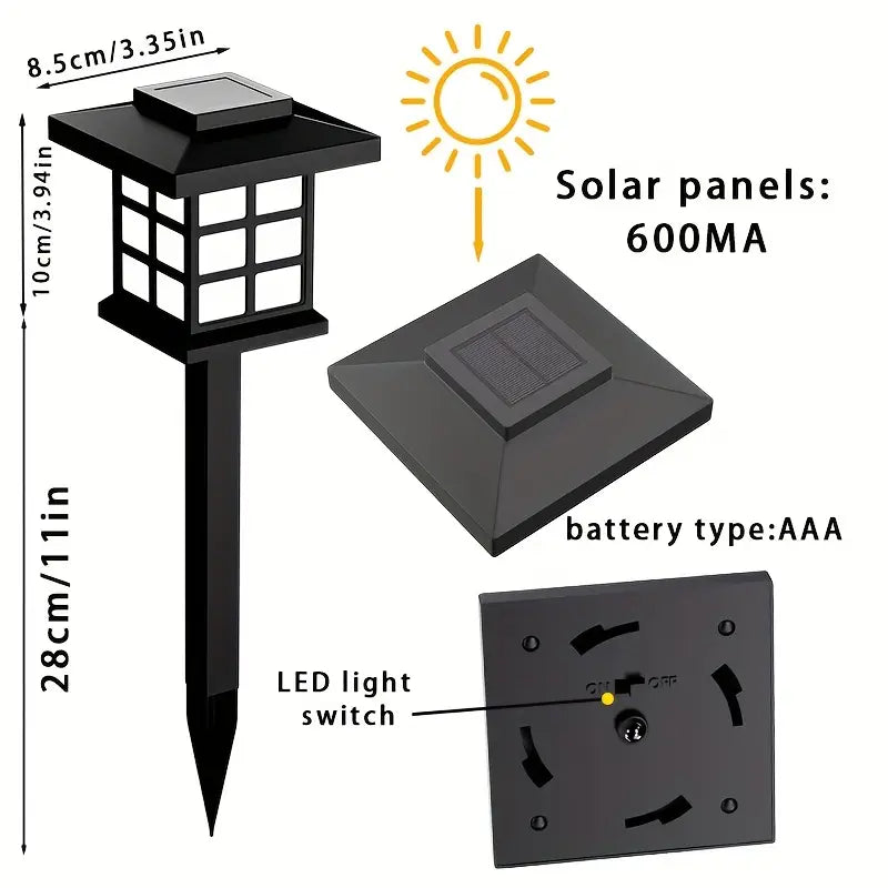 24-Pack Solar Path Lights – 600mA LED Outdoor Landscape Lighting, 10-Hour Long-Lasting Warm Waterproof Garden Lights for Driveways, Yards & Walkways