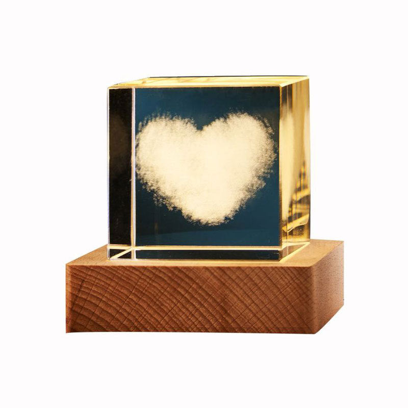 3D Transparent Crystal Cube Desktop Decoration