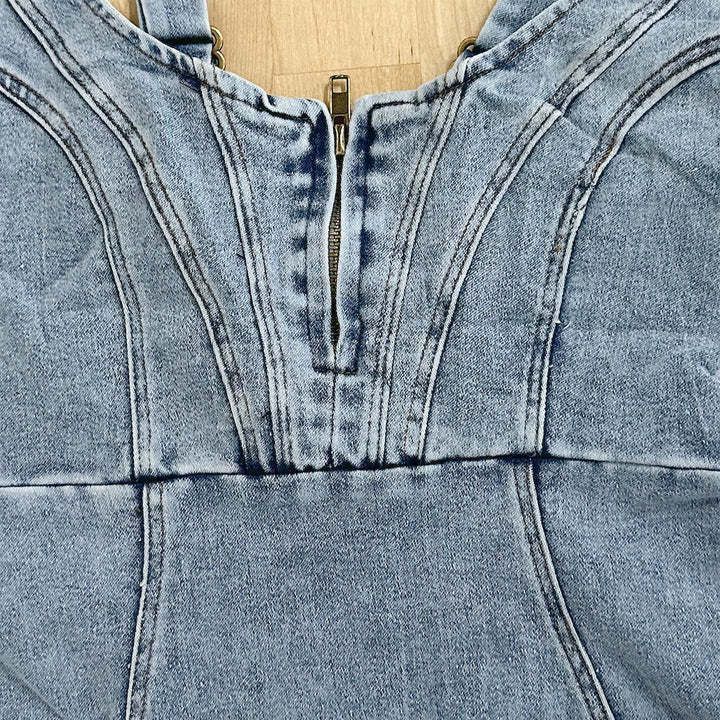 New U-neck Suspender Denim Dress Summer