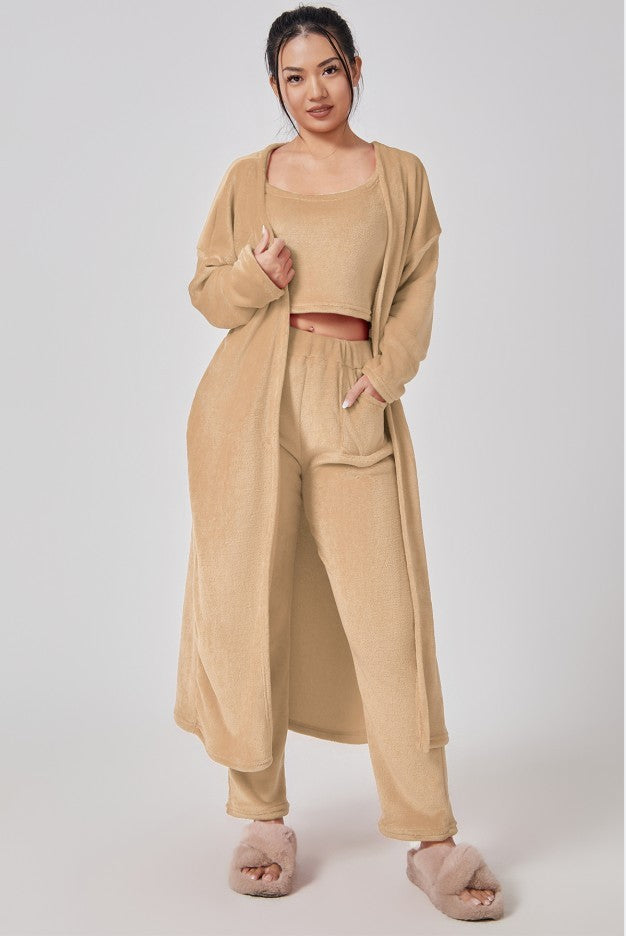 Cozy Pajama Set, 3 Piece Lounge Set, Cute Loungewear, Warm Suit Sets