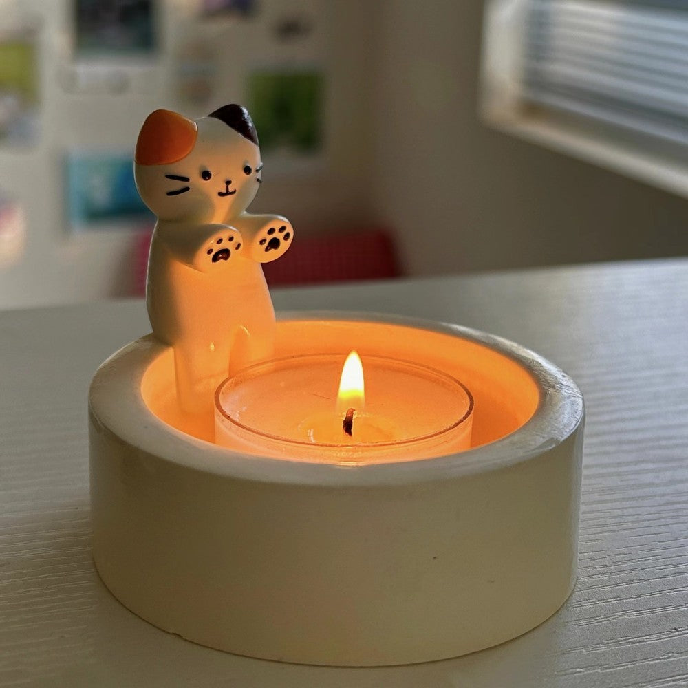 Cat Candlestick Holder Cute Kitten