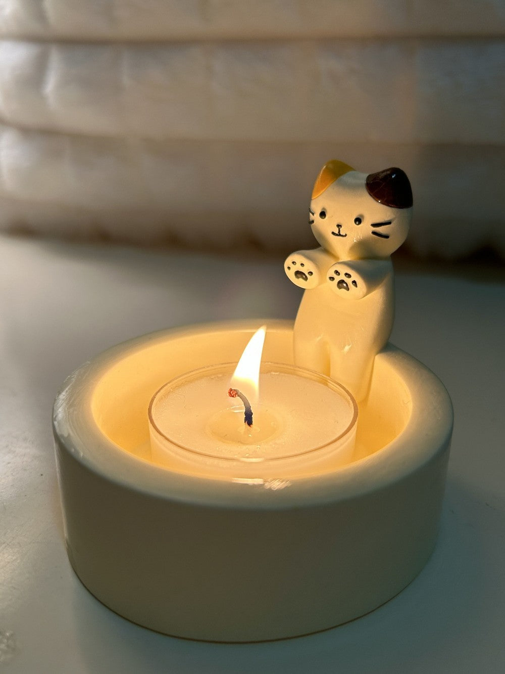 Cat Candlestick Holder Cute Kitten