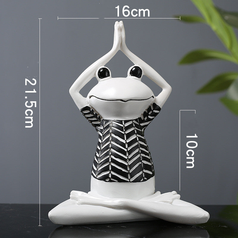 Yoga Frog Figurines Meditation Animal Ornaments Resin Statue