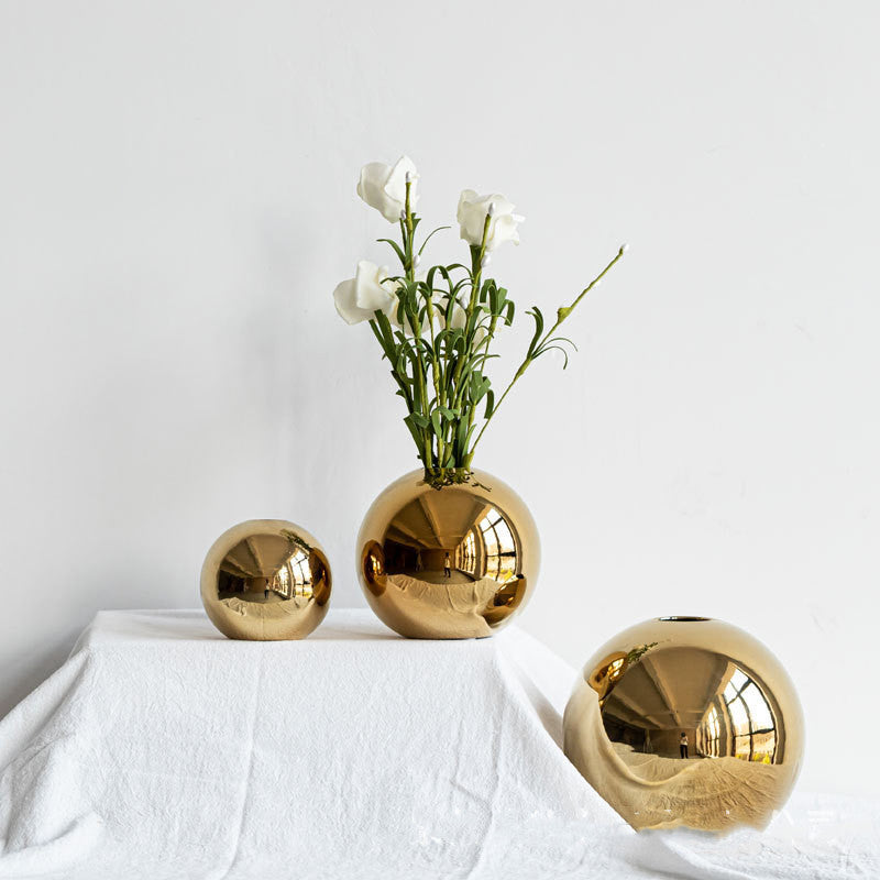 Hot Sale Electroplated Ceramic Gold Vase