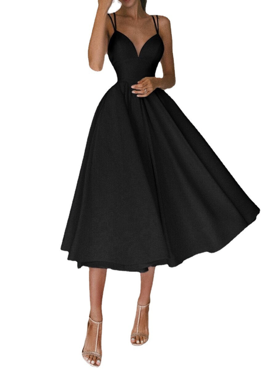 Sexy V-neck Suspender Dress Summer Fashion