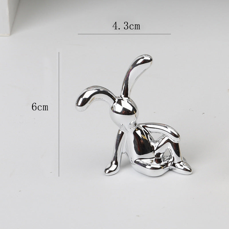 Creative Cartoon Sitting Long Eared Rabbit Ornament