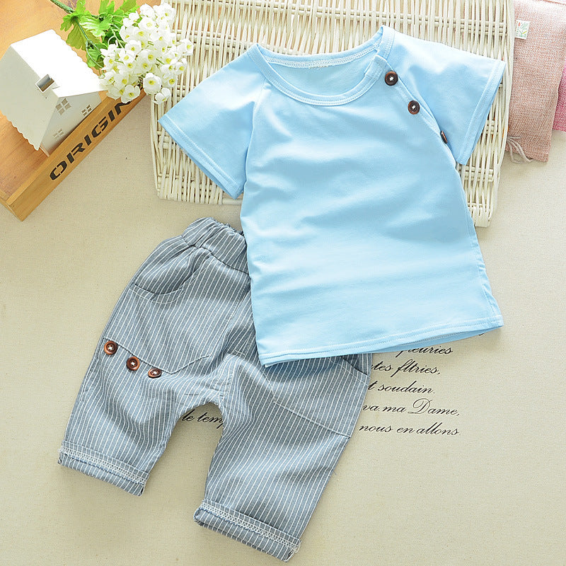 Kids Boys summer new small children children s casual T-shirt cowboy suit a summer tide