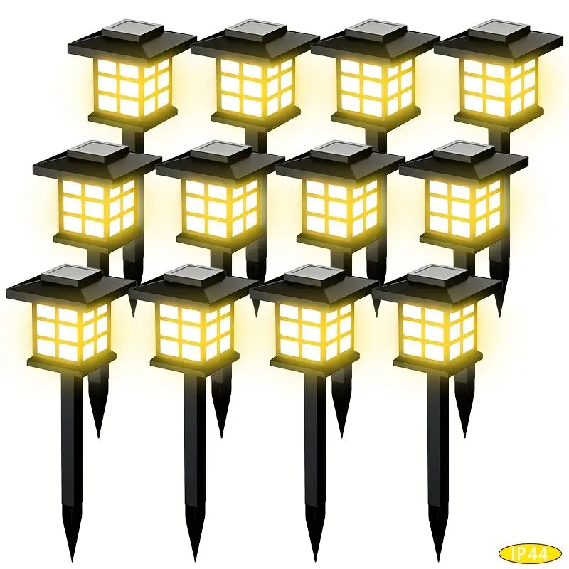 24-Pack Solar Path Lights – 600mA LED Outdoor Landscape Lighting, 10-Hour Long-Lasting Warm Waterproof Garden Lights for Driveways, Yards & Walkways
