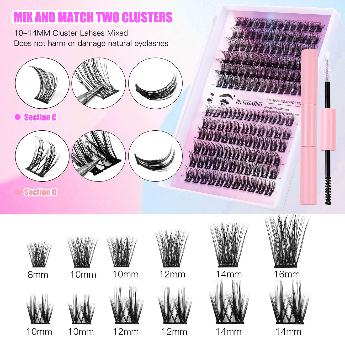 False Eyelash Set With Single Cluster Natural Large Capacity