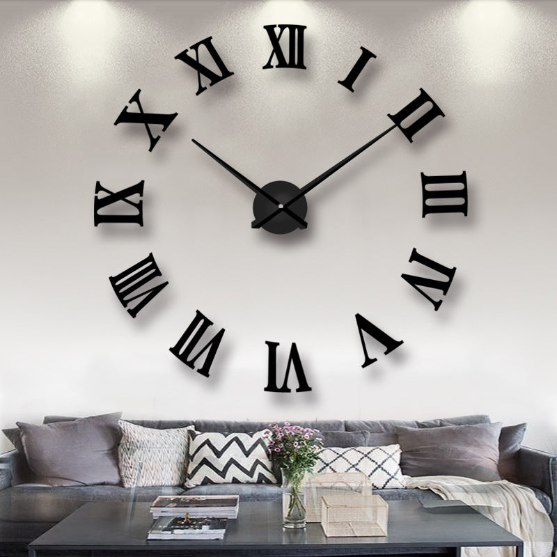 European mirror wall clock creative clock