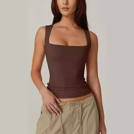 Summer Square-neck Tank Vest Ins Fashion Slim