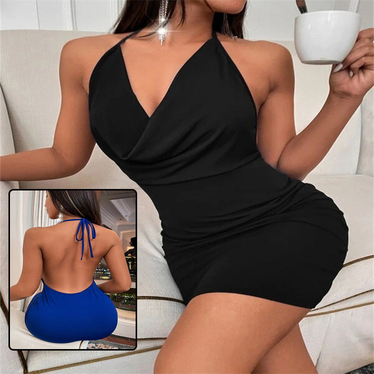 Summer Deep V-neck Dress Temperament Sling