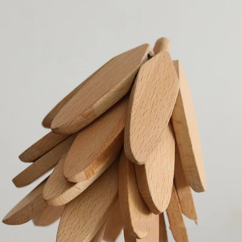 Wooden Christmas Tree Folding Coaster Black Walnut