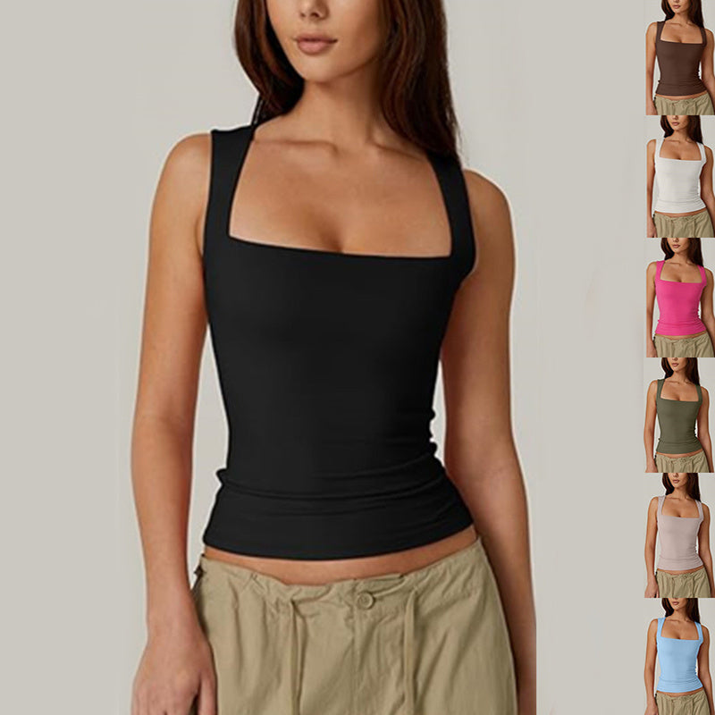 Summer Square-neck Tank Vest Ins Fashion Slim
