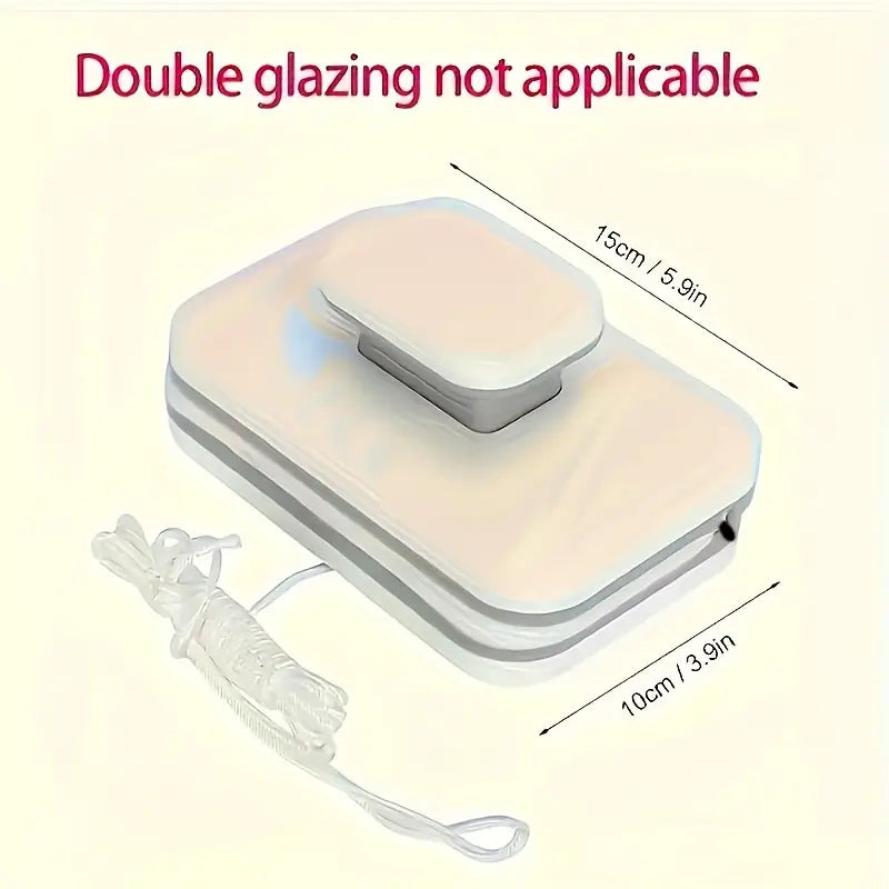 Magnetic Double-Sided Window Cleaner – High-Rise Glass Cleaning Tool with Safety Rope, Anti-Pinch Design, Fits 3–10mm Single-Layer Glass